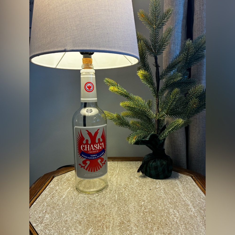 Chaska Vodka Liquor Glass Bottle Lamp